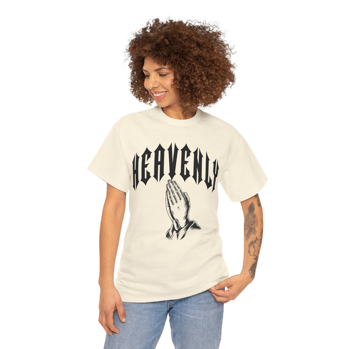 'Heavenly' Unisex Tee Regular Fit Round Neck Graphic Tshirt, Urban Fashion, Short Sleeve Great For Outdoor, Spring, Summer,  Casual Graphic Tees, Comfortable Men's or Women's Top for Day or Night Wear