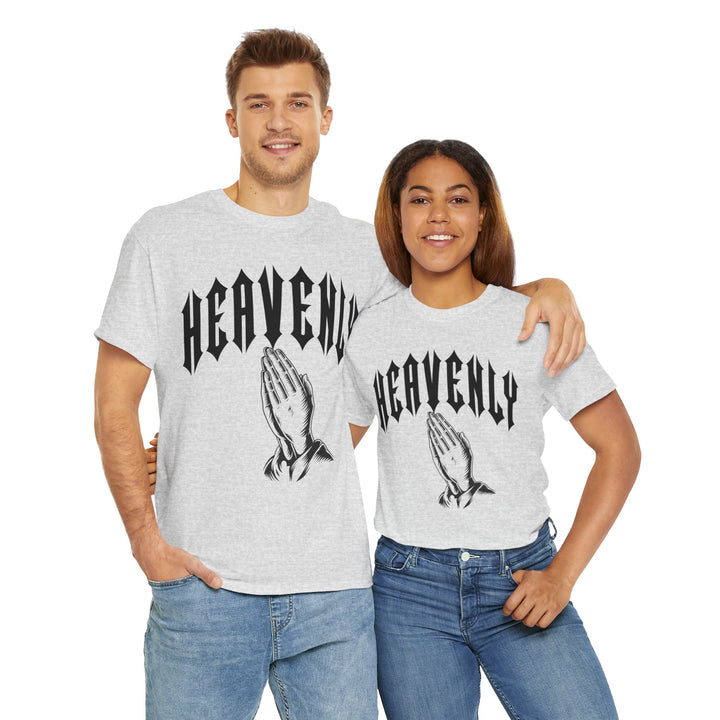 'Heavenly' Unisex Tee Regular Fit Round Neck Graphic Tshirt, Urban Fashion, Short Sleeve Great For Outdoor, Spring, Summer,  Casual Graphic Tees, Comfortable Men's or Women's Top for Day or Night Wear