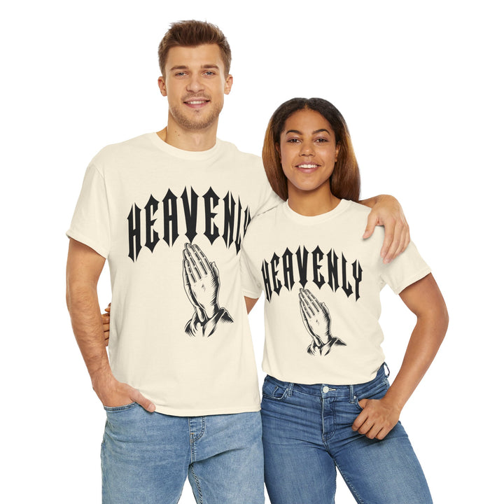 'Heavenly' Unisex Tee Regular Fit Round Neck Graphic Tshirt, Urban Fashion, Short Sleeve Great For Outdoor, Spring, Summer,  Casual Graphic Tees, Comfortable Men's or Women's Top for Day or Night Wear